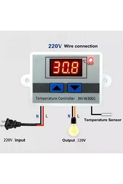 BMK Xh-w3001 220 V Dijital Kontrol Sıcaklık Termostat Akvaryum Kuluçka Termostat Sıcaklık Kontrol Cihazı