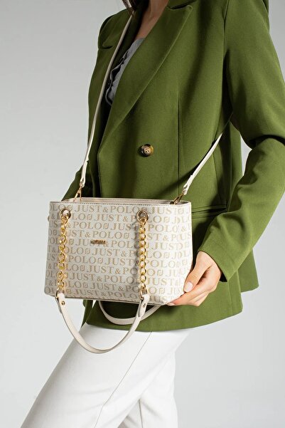Just Polo حقيبة يد وكتف نسائية بتفاصيل سلسلة
