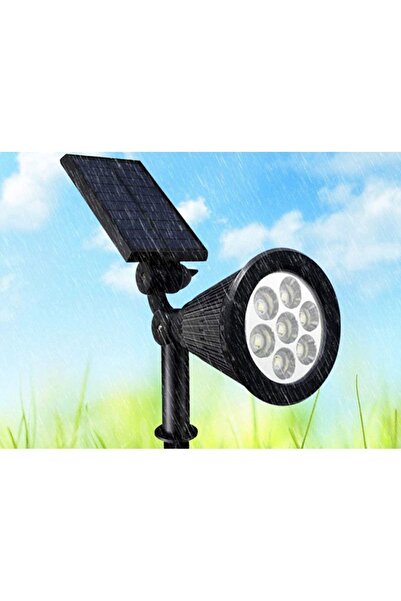 Unichrome 2 Adet 7 Watt Solar Güneş Enerjili Kazıklı Çim Armatür Amber RGB Ct...