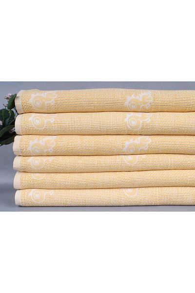 Kayra Export بيكيه أطفال خردل مقاس 120x125 سم - غطاء قطني، بيكيه منسوج يدويًا متعدد الأغراض