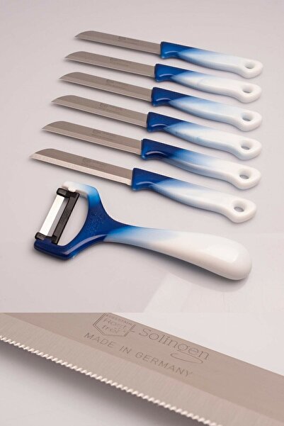 Solingen Mavi Ebruli Meyve Bıçağı Ve Soyacak Seti 7 Parça