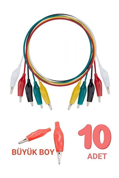 Unichrome Large Size Crocodile Test Cable 45-50cm - 10 Pieces (Crocodile Mouth)