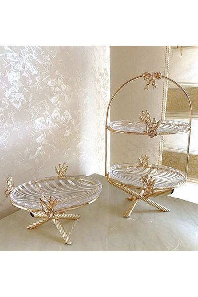 nuraccessory 2-Tier Single-Tier Gold Solid Brass Presentation Rack Luxury Avangard