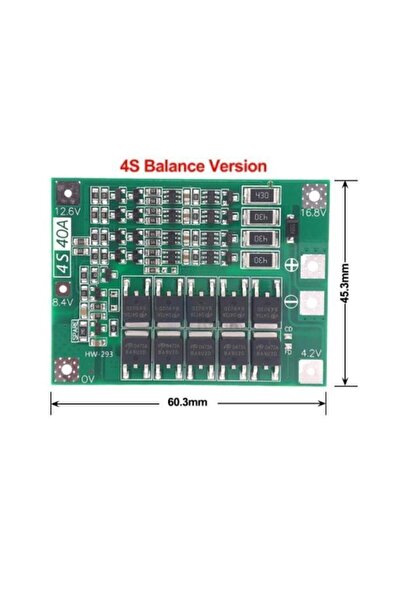 Genel Markalar 4s 40a Bms 16.8v 18650 Lityum Lipo Pil Şarj Koruma Modülü
