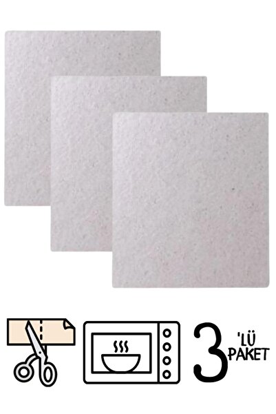 Unichrome 3'li Paket Mikrodalga Fırın Gri Mika Levha Plaka 12 x 12 cm Yedek Parça