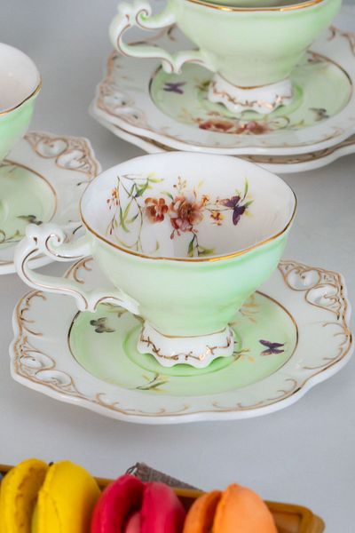 Kosova Zjn-002/3 Flower Gold Gilded Turkish Coffee Cup Set for 6 People