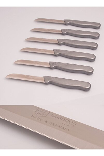 Solingen Meyve Ve Sebze Bıçağı Tırtıklı 6 Adet Gri