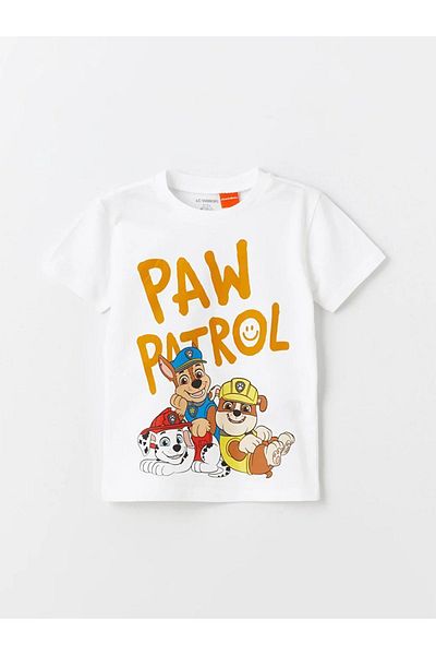 LC Waikiki LCW baby Crew Neck Short Sleeve Paw Patrol Printed Baby Boy T-Shirt and Shorts Set 3 Pieces