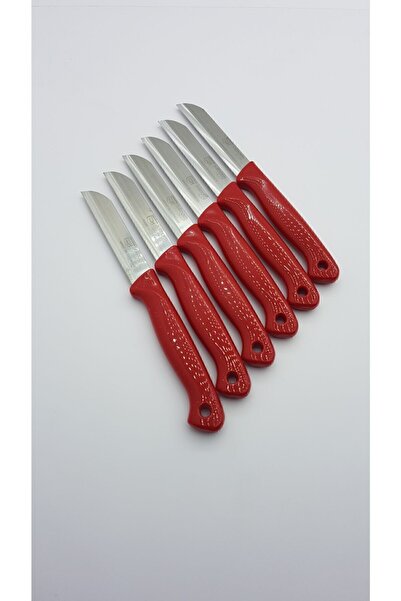 Solingen Meyve Bıçağı Delikli Kırmızı Simli 6 Adet
