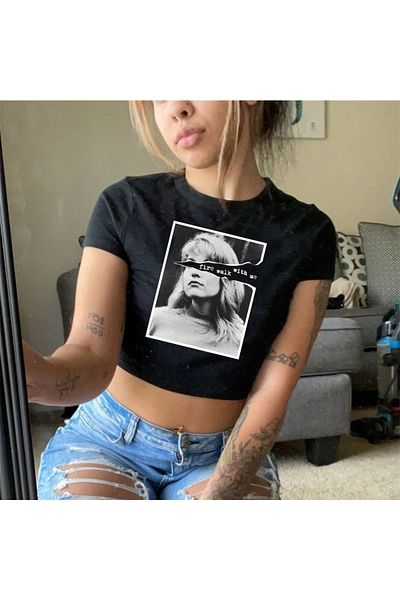 GOSSİP TEAM Gossip Team - Crop Top negru Fire Walk With Me