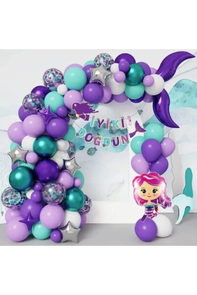 Bkmc Σετ πάρτι γενεθλίων με μπαλόνια από αλουμινόχαρτο και πανό για κορίτσια ...