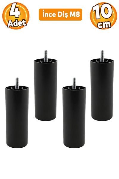 Badem10 Mobilier Canapea Fotoliu Baza Upgrade M8 Șuruburi Dinți Fini Suport Picior Picioare Negru 10cm 4buc