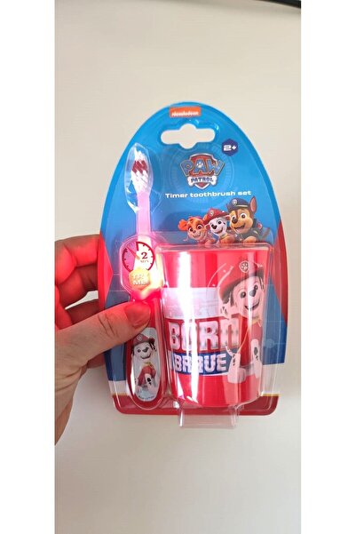 Bi Dünya Store Işıklı Ayarlı Çocuk Diş Fırçası Ve Bardak, Paw Patrol Diş Fırçası