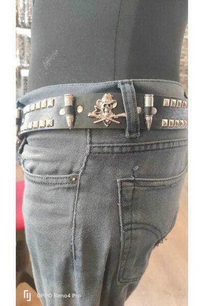 Fugusugu Cowboy Skull Mermi ve Piramit Kemer