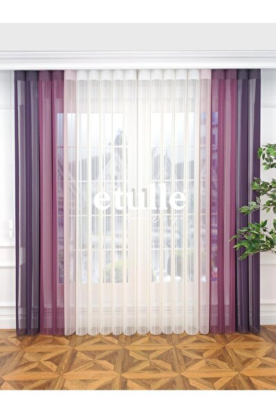 Etulle Bordeaux - Yeni Nesil Akıllı Dikey Tül Zebra Perde