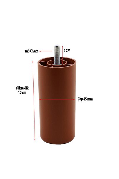 Badem10 Mobilier Canapea Fotoliu Baza Upgrade M8 Șuruburi Dinți Fini Suport Picior Picioare Cafea 10cm 8Buc