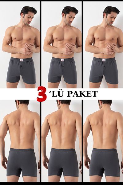 DONEX Men's Navy Blue Boxers - Set of 3
