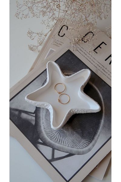 Louve Store Starfish Look Decorative Jewelry Plate/Candle Holder