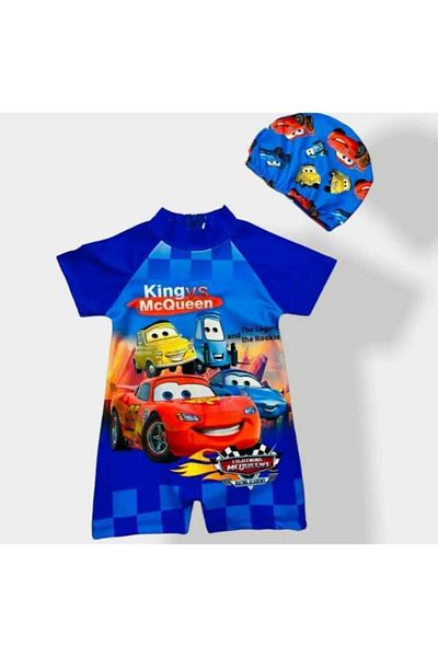 mikam UNISEX CHILDREN'S ZIPPERED BONELI SHORTS STRIPED FILM CHARACTER BEACH SWIMSUIT