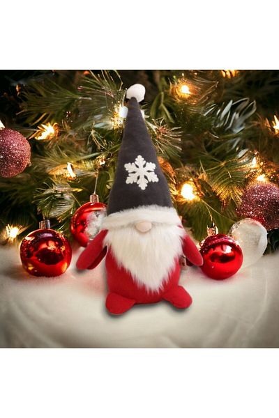 Mellito 45 Cm GraY Dwarf Elf Gnome Hat - Christmas Decor and Plush ToY