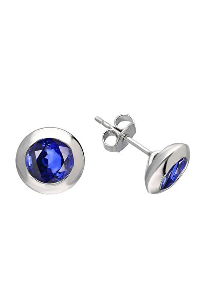 Sirius Pırlanta Safir Taşlı Tektaş Küpe 0644E0020
