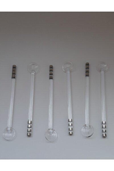 melik's Gilded Glass Teaspoon 6 Pieces of 6 Glass Spoons Teaspoons Silver Color