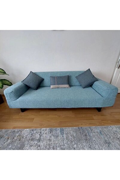 BTF HOME Jakarlı Düz Desen 3 Kişilik Lastikli Koltuk Kılıfı Çekyat Koltuk Örtüsü Streç Esnek kanepe kılıfı