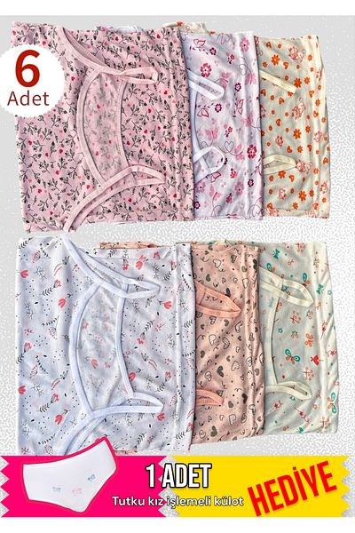 Katmirra Viscose Girl's panty Undershirt - 6-piece patterned Rope Strap Gift