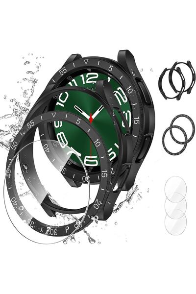 Nezih Case Samsung Galaxy Watch 6 Classic 47mm متوافق مع 360 حافظة رياضية كاملة الحماية وواقي شاشة