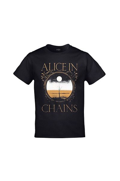 Orijin Tekstil Alice in Chains Moon Tree Front Back Printed Unisex Black T-shirt