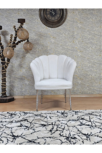 ZAFİR Tekli Krom Kaplama Tel Ayak Papatya Çay Seti Koltuk Tekli Berjer , Balk...