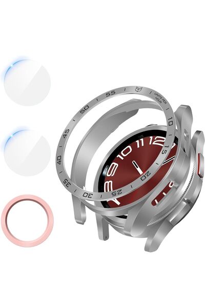 Nezih Case Samsung Galaxy Watch 6 Classic 47mm متوافق مع 360 حافظة رياضية كاملة الحماية وواقي شاشة