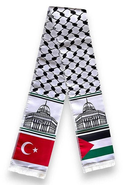 BLUE HOME'S Palestine and Turkish Flag Scarf