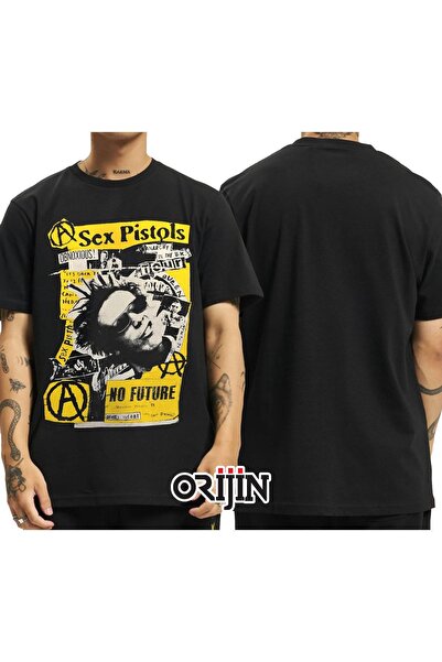 Orijin Tekstil Sex Pistols Baskılı Unisex Siyah Tshirt