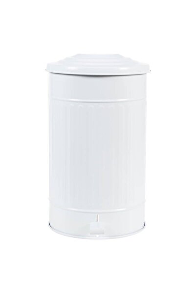 KOCHER 30 Litre Metal Boyalı Pedallı Kapaklı Cöp Kovası beyaz