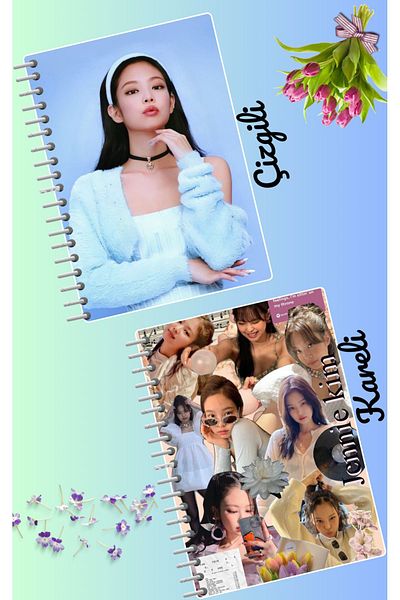 animeandyourworld Jennie blackpink notebook set 2 pcs A4 size 21*30 lined + checked 60 syf