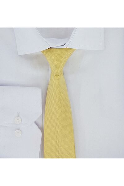 Elegante Cravatte Light Yellow Dobby Woven Tie and Handkerchief
