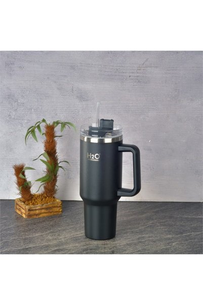 H2O Thermos Maxi with Straw 
   Mug 1200 ml * Black
