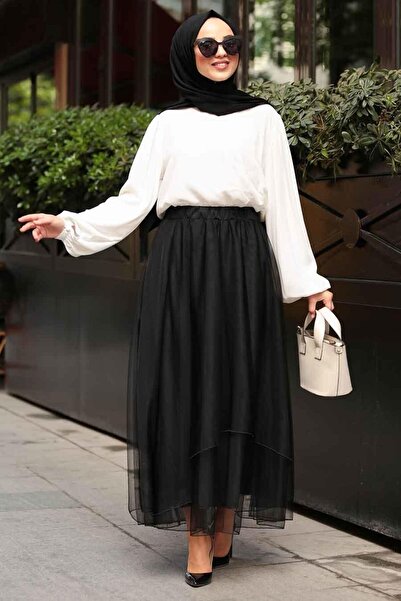 MODAALFABE Fusta din tul Hijab căptușită