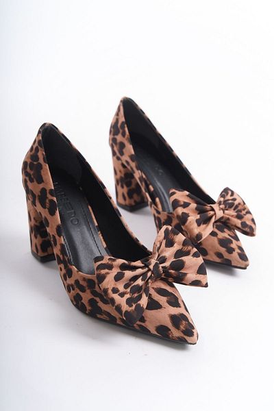 MARSEDO Stiletto cu imprimeu leopard Lorena - Pantofi casual de damă cu vârf ascuțit și toc gros