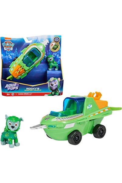 PAW PATROL Aqua Pups Rocky Sawfish Araç ve Figür