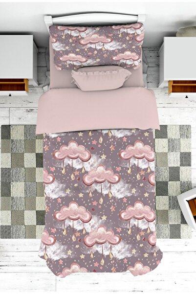 Genel Markalar Modern Genç Odası Bulut Desenli Yatak Örtüsü ve Yastık Kılıfı ...