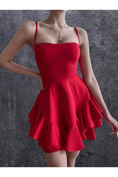 lovebox Βραδινό φόρεμα & φόρεμα αποφοίτησης με ρυθμιζόμενο λουράκι και λεπτομέρεια στο πάτωμα - 102