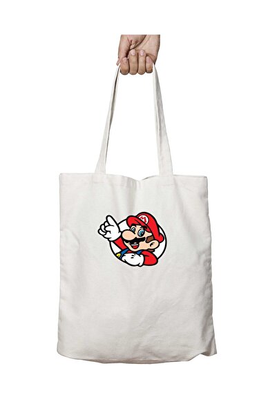ART HEDİYE سوبر ماريو - حقيبة قابلة للغسل مطبوعة على الجانبين