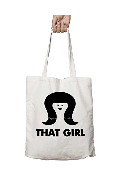 ART HEDİYE THAT GIRl - Two Sides Permanent Printed, Washable Shoulder Tote Bag