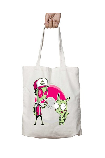ART HEDİYE Pokemon PoGIRmon Invader Zim - Двостороння сумка з постійним принт...