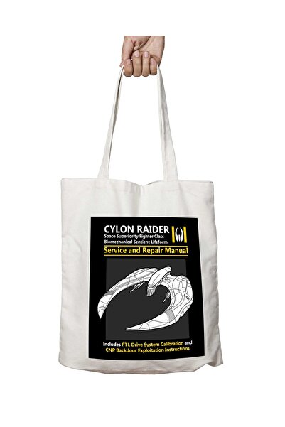 ART HEDİYE Battlestar Galactica Cylon Raider - حقيبة مطبوعة قابلة للغسل للخدم...