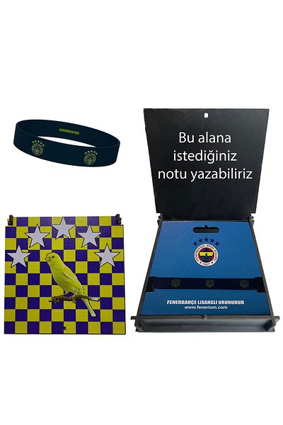 Fenerbahçe Colorful Licensed Logo Wooden Bracelet - with Gift Box