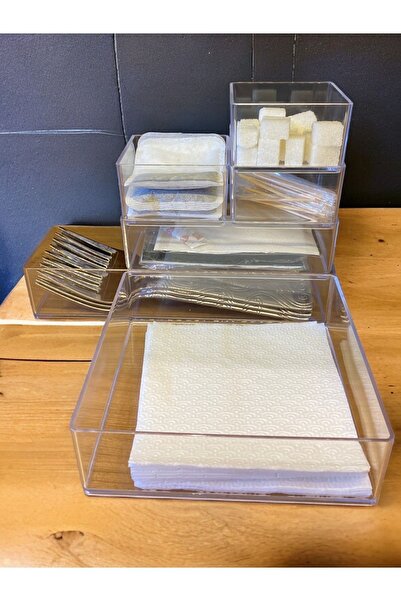 Bayev Lv216 Dowry Bowl Fork Spoon - 6 Piece Organizer Box Drawer and Napkin Holder Sugar Bowl