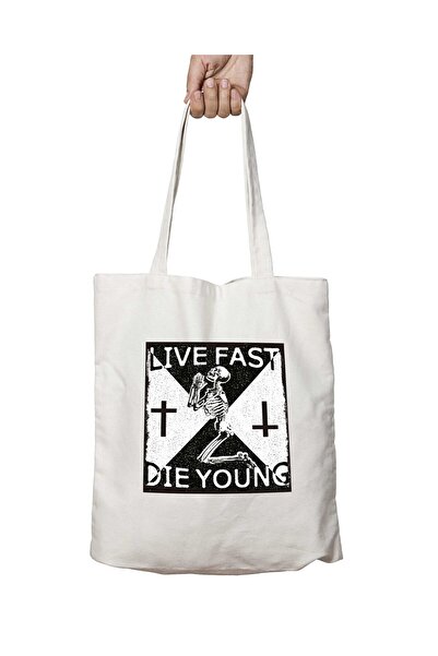 ART HEDİYE Live Fast Die Young - Двостороння сумка з постійним принтом, яку м...